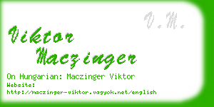 viktor maczinger business card